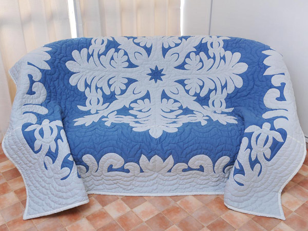 ハワイアンキルト キット しつけ済み ベッドカバー 生地 ベッドスプレッド ハンドメイド 【完成品ではございません】｜公式ハワイアンキルトのミウミント