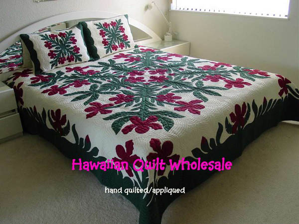 楽天市場】ハワイアンキルト キット しつけ済み ベッドカバー 生地