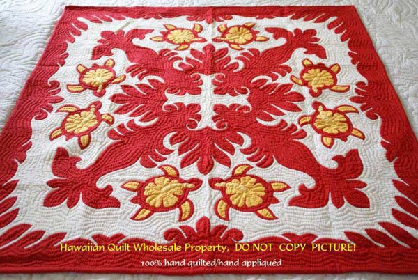 ハワイアンキルト キット しつけ済み ベッドカバー 生地 ベッドスプレッド ハンドメイド 【完成品ではございません】