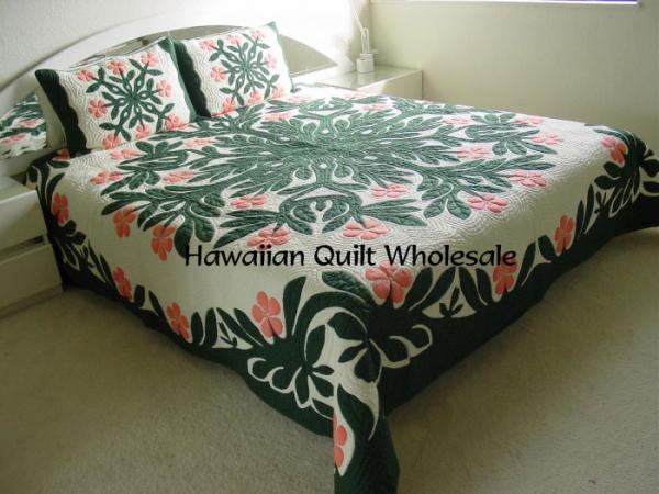 楽天市場】ハワイアンキルト キット しつけ済み ベッドカバー 生地