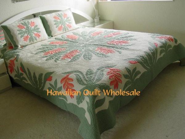 楽天市場】ハワイアンキルト キット しつけ済み ベッドカバー 生地