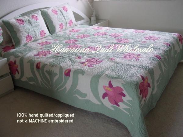 楽天市場】ハワイアンキルト キット しつけ済み ベッドカバー 生地
