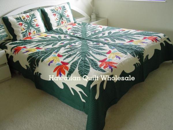 楽天市場】ハワイアンキルト キット しつけ済み ベッドカバー 生地