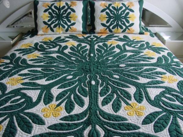 楽天市場】ハワイアンキルト キット しつけ済み ベッドカバー 生地