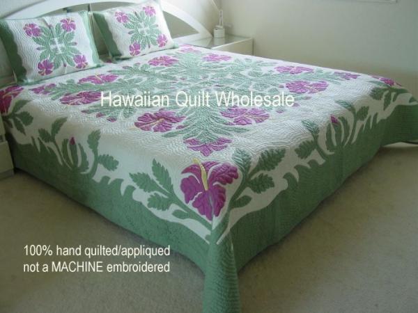 楽天市場】ハワイアンキルト キット しつけ済み ベッドカバー 生地