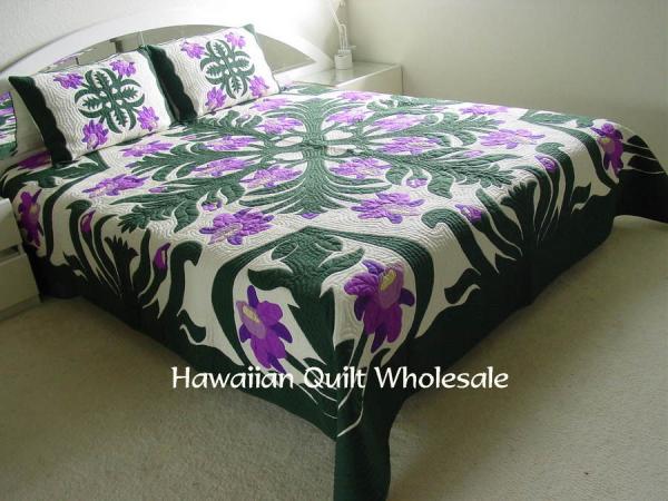 楽天市場】ハワイアンキルト キット しつけ済み ベッドカバー 生地
