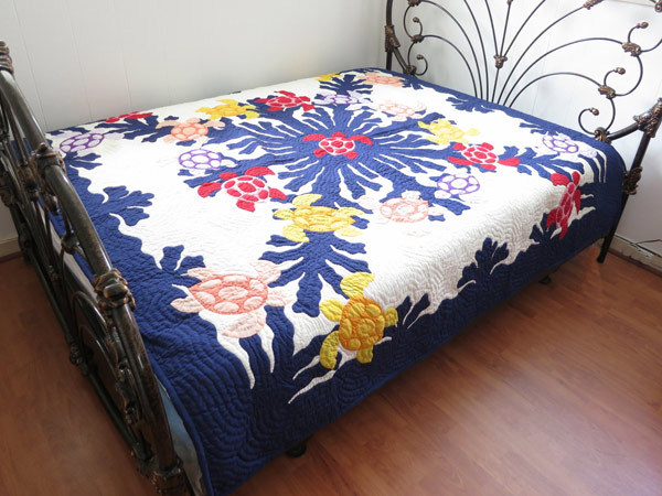 楽天市場】ハワイアンキルト キット しつけ済み ベッドカバー 生地