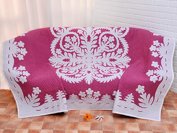 楽天市場】ハワイアンキルト キット しつけ済み ベッドカバー 生地