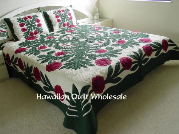 ハワイアンキルトベッドスプレッド　 ハワイ購入 ハワイアンキルトベッドスプレッド ハワイ購入