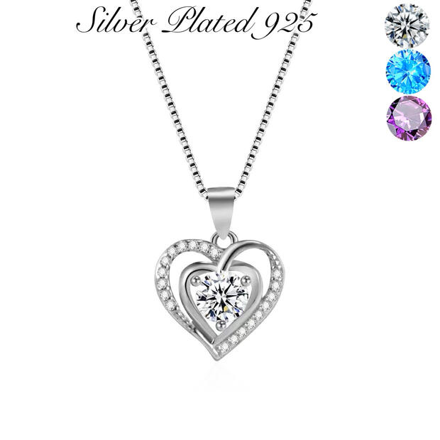 楽天市場】ネックレス レディース ダブルハート シルバー925