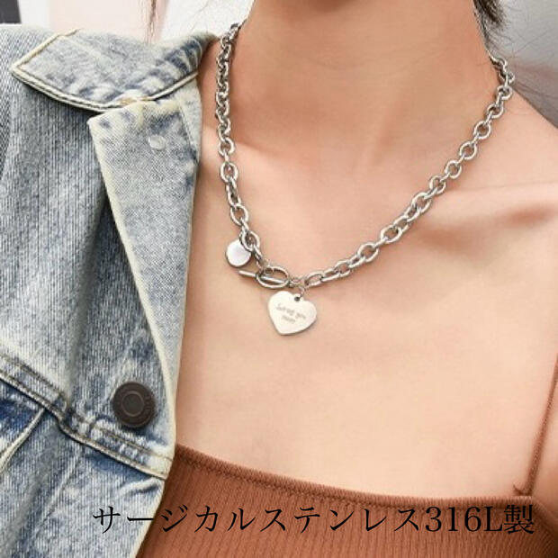 delivery 新品ハートチェーン　金属ネックレス　新品 楽天市場】ハートネックレス マンテル サージカルステンレス