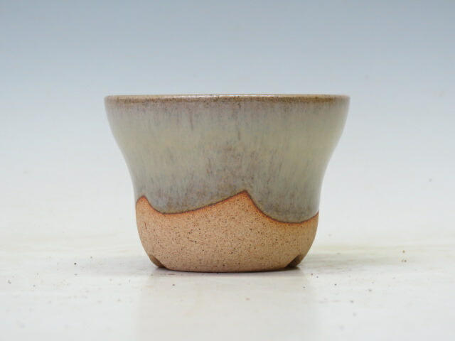 三津山健次 盆栽鉢 丸 茶/黒 切足 作家鉢 盆栽小鉢 imgrc0070346412.jpg