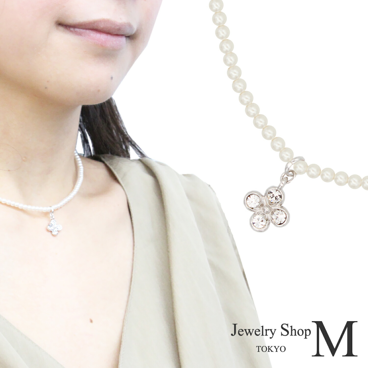 楽天市場】ネックレス パール クローバー ウィッシュコア Wishcore 四