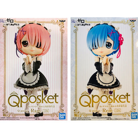 楽天市場 送料無料 新品 Re ゼロから始める異世界生活 Q Posket Ram Rem ラム レム フィギュア 全2種セット 通常カラーver ミックス 楽天市場店