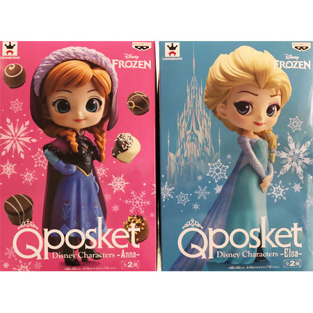 Frozen Q Posket Disney Characters Figure Elsa Anna Normal Color Banpresto