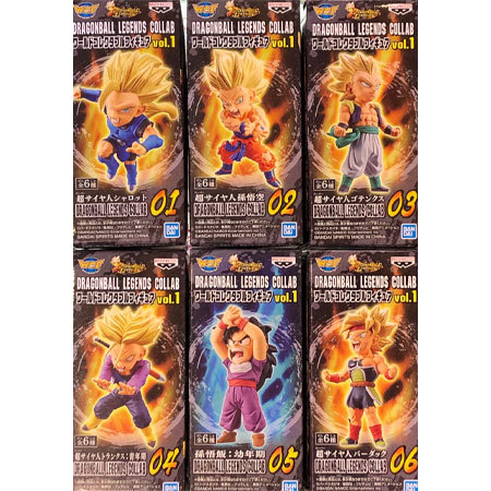 楽天市場 送料無料 新品 Dragonball Legends Collab ドラゴンボール超 ワールドコレクタブルフィギュア Vol 1 全6種セット ワーコレ 孫悟空 ゴテンクス トランクス 孫悟飯 バーダック レジェンズ ミックス 楽天市場店