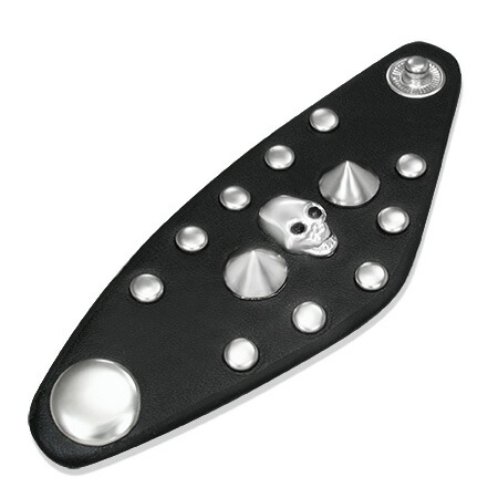 スカルコーンレザーリング 黒革の指輪 ブラックレザー 黒い皮 メンズ レディース リングサイズ 25号 ペアリング 親指 薬指 中指 人差し指 小指 ペアリング サムリング ピンキーリング パンク ロック コスプレ 男性 女性 男子 女子 人気 プレゼント ドクロ ガイコツ 骸骨