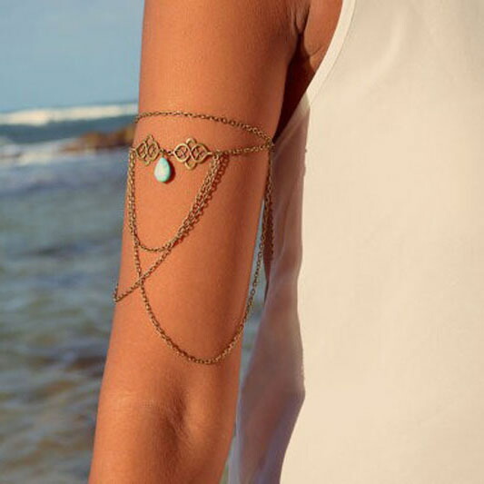 Bohemian Turquoise Armlet Bracelet, Anklet Bangle, Men's, Women's, Upper Arm, Men's, Men's, Men's, Turquoise, Teardrop, Teardrop, Indian Jewelry, Antique, Antique, Antique, Antique Jewelry, Antique Style, Arm Circumference, Wrist, Ankle, Asian Ethnic, Summer, Gold, Vintage Gift