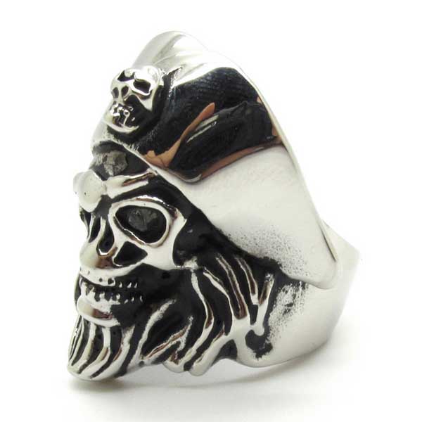 パイレーツスカルステンレスリング Era058 サイズ 28号 31号 海賊ドクロの指輪 おもしろ 大きいサイズ 立体 リアル サージカルステンレス316l メンズ レディース ペアリング プレゼント ギフト 彼氏 男性 髑髏 骸骨 ガイコツ ユニーク 中指 親指 人差し指 Crunchusers Com