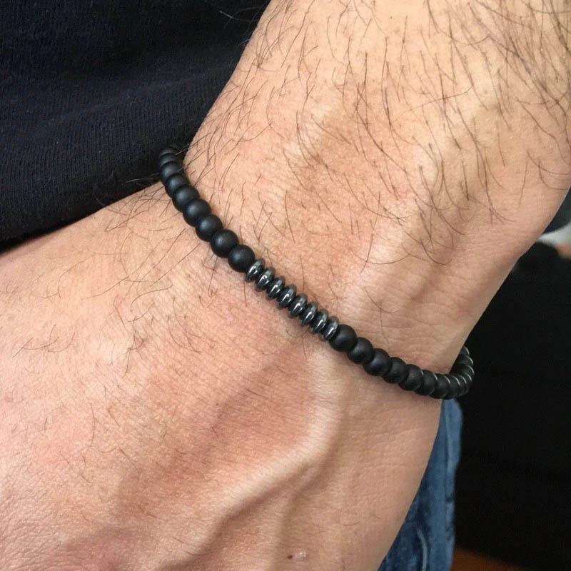 楽天市場】ストーンビーズブレスレット （ライオネル）1個販売 黒色