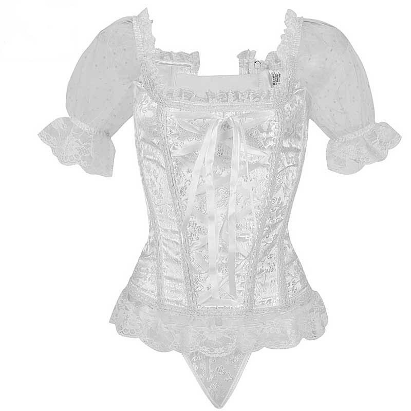 楽天市場】ホワイト レースコルセット S M L 白色 ポリエステル