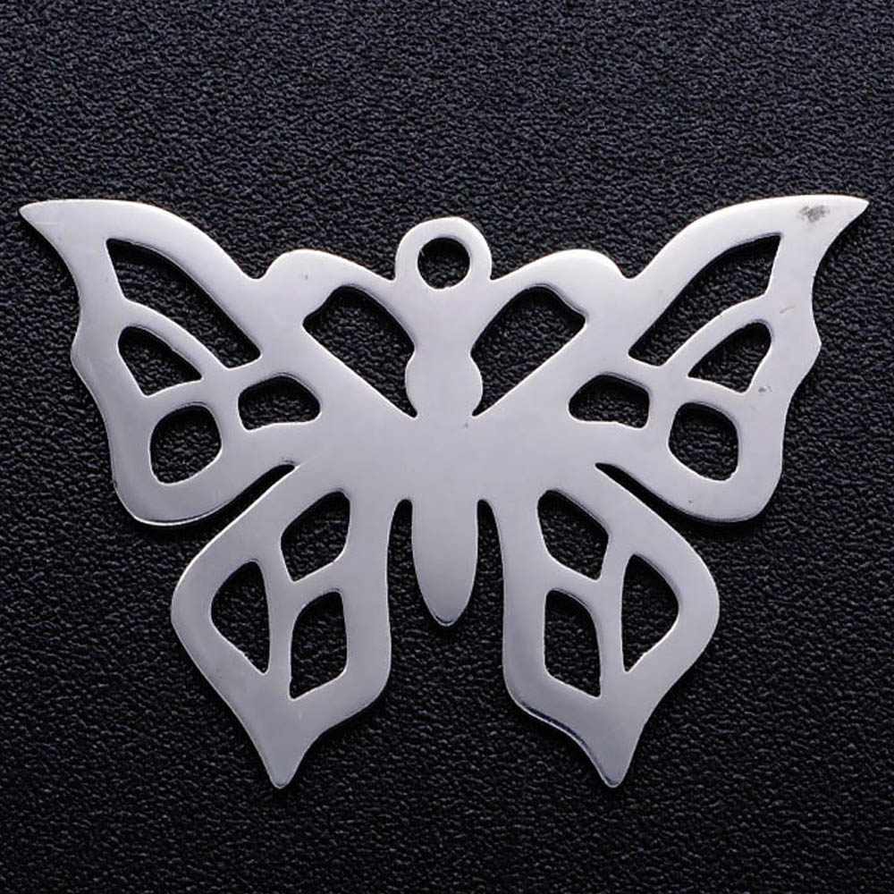 バタフライ ステンレスパーツ1個 ちょうちょう 蝶々 チョウチョウ 昆虫 アゲハ 蛾 綺麗 大人 おしゃれ 可愛い かわいい ペンダント トップ アクセサリー チャーム Diy メンズ レディース ピアス 部品 金具 キーホルダー 手作り 自分で作る ハンドメイド 修理 ギフト お店