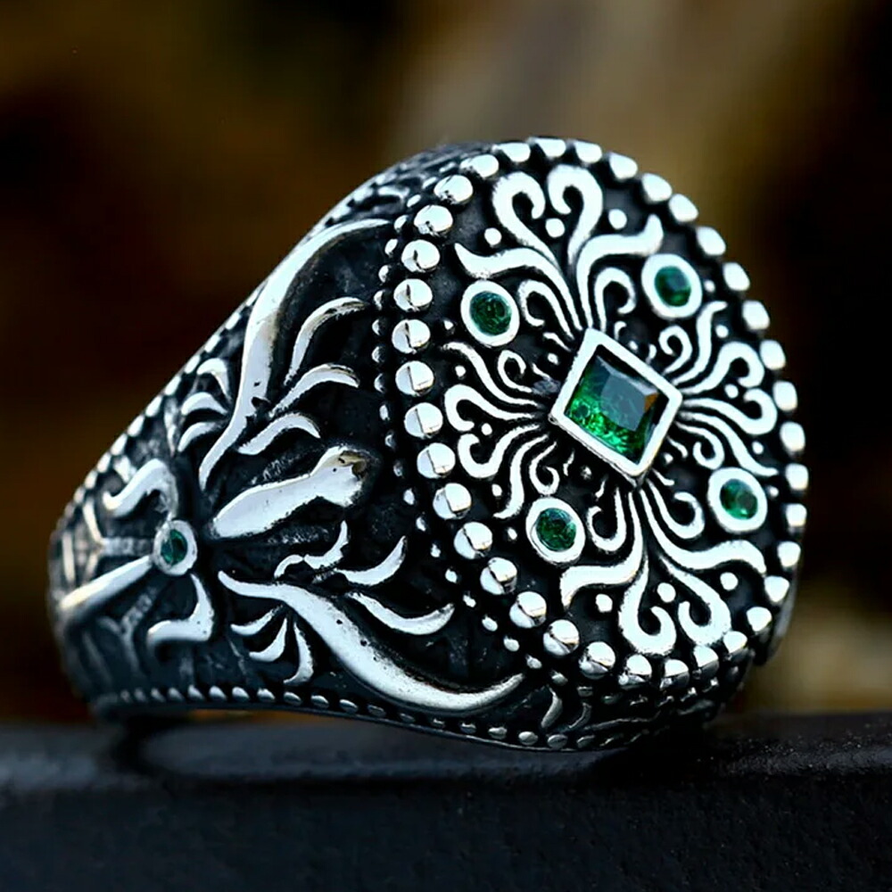 楽天市場】ボヘミアンエンブレムタイガーアイ ステンレスリング