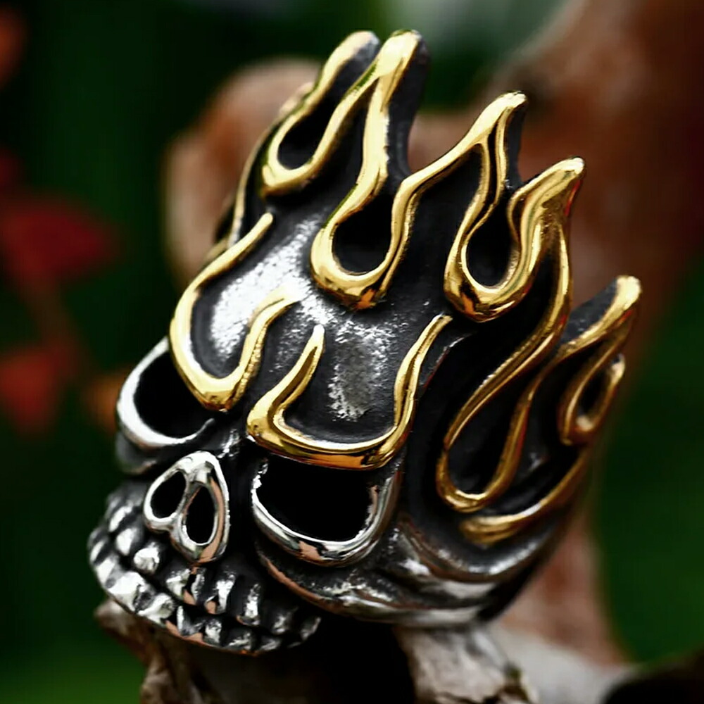 楽天市場】スカルスネークレッドアイステンレスリング（ERB082）サイズ