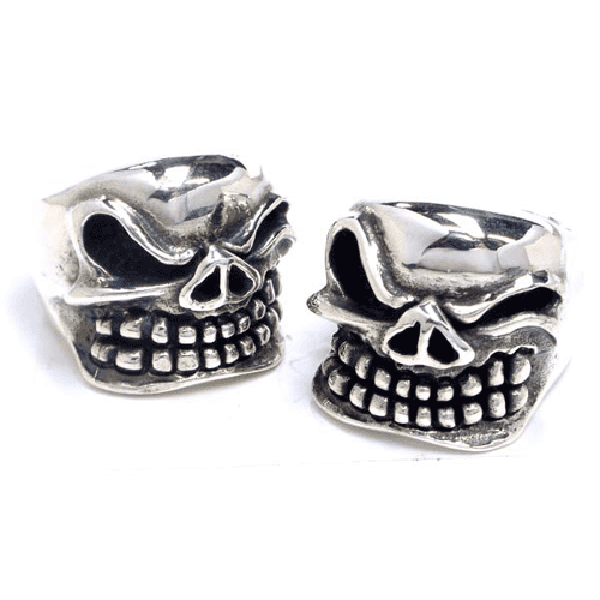 不細工スカルリング サイズ/20号/22号 スターリングシルバー シルバー925 指輪 高級 メンズ レディース 男性 女性 プレゼント 人気 925刻印あり 婚約指輪 結婚式 ペアリング オモシロイ 面白い 骸骨 がいこつ 髑髏 どくろ 立体 不気味 シルバリング