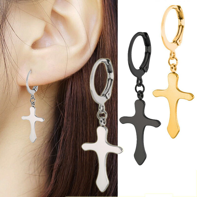 楽天市場】ビッグクロスチャーム ステンレスピアス 1個販売 20G 20