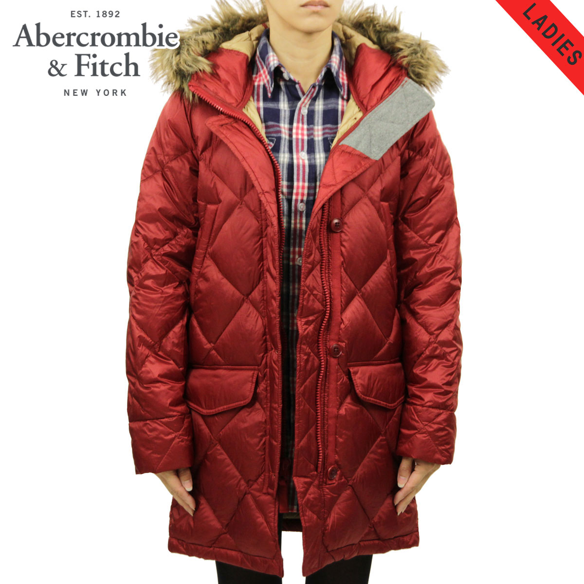 【尖んがり10倍 6/4 20:00～6/11 1:59】 アバクロ アウター レディース 定め事品 Abercrombie＆Fitch 上衣 落ちこむ厚地の外套 Down-Filled Parka 144-442-0648-500 父の日 差し上げ物 ラッピング
