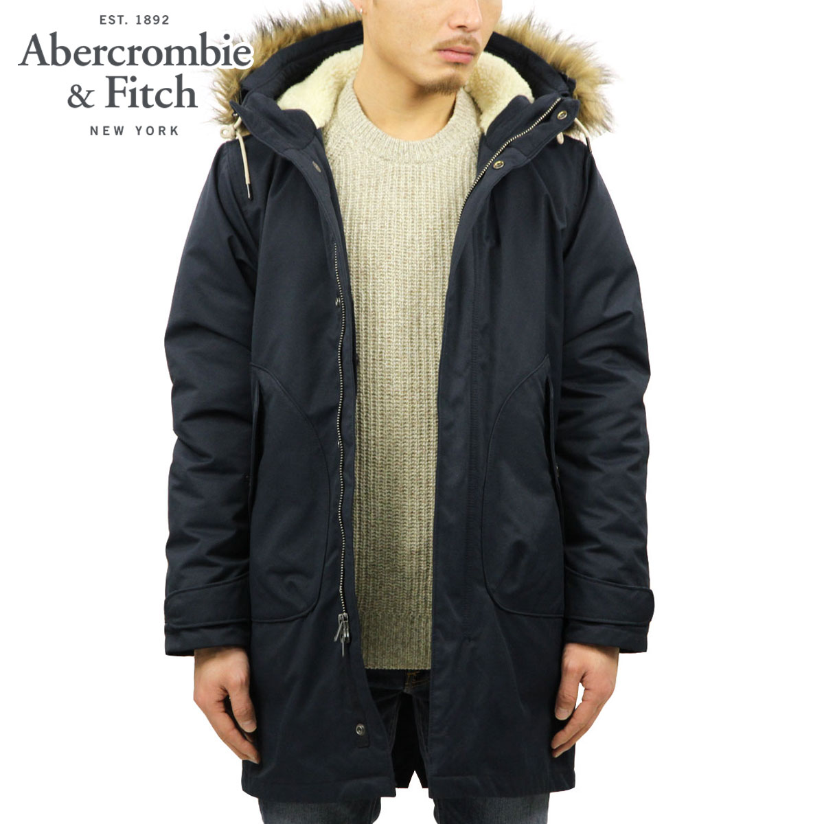 ゲリラ新品　Abercrombie & Fitch フード付ミリタリージャケット 10129854-1.jpg