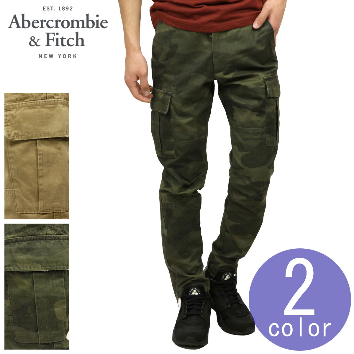 超美品 アバクロ カーゴパンツ メンズ 正規品 Abercrombie Fitch スリムカーゴパンツ ボトムス Athletic Slim Cargo Pants 130 307 0642 国際ブランド Vekada Lt