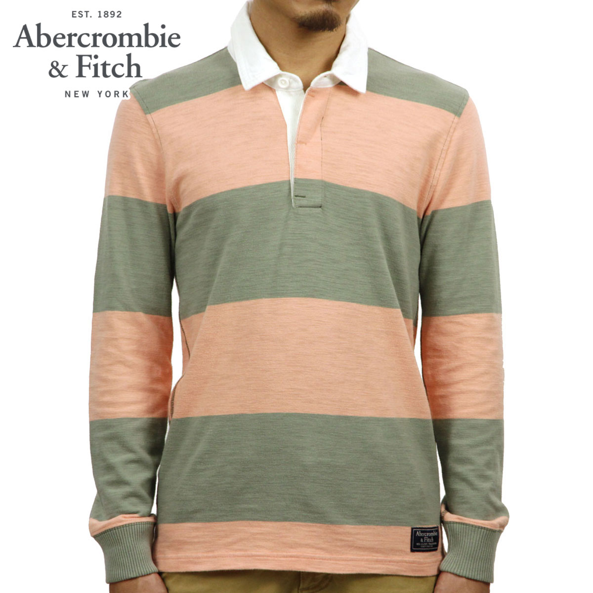 アバクロ ラグビープルオーバー メンズ 置き目品 Abercrombie＆Fitch 長袖ラグビープルオーバー RUGBY POLO 124-227-0541-330 父の日 差し上げ物 ラッピング