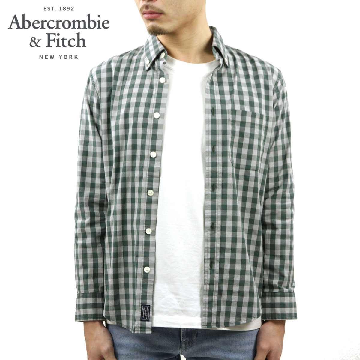 人気絶頂 アバクロ シャツ メンズ 正規品 Abercrombie Fitch 長袖シャツ ボタンダウンシャツ Gingham Poplin Shirt 125 125 1106 308 初回限定 Www Audiomercados Com