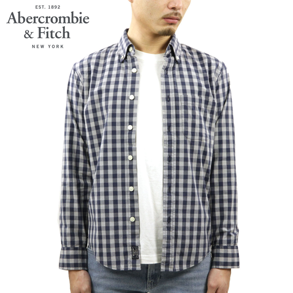 最安値挑戦 アバクロ シャツ メンズ 正規品 Abercrombie Fitch 長袖シャツ ボタンダウンシャツ Gingham Poplin Shirt 125 125 1106 8 珍しい Hillcrestcare Org