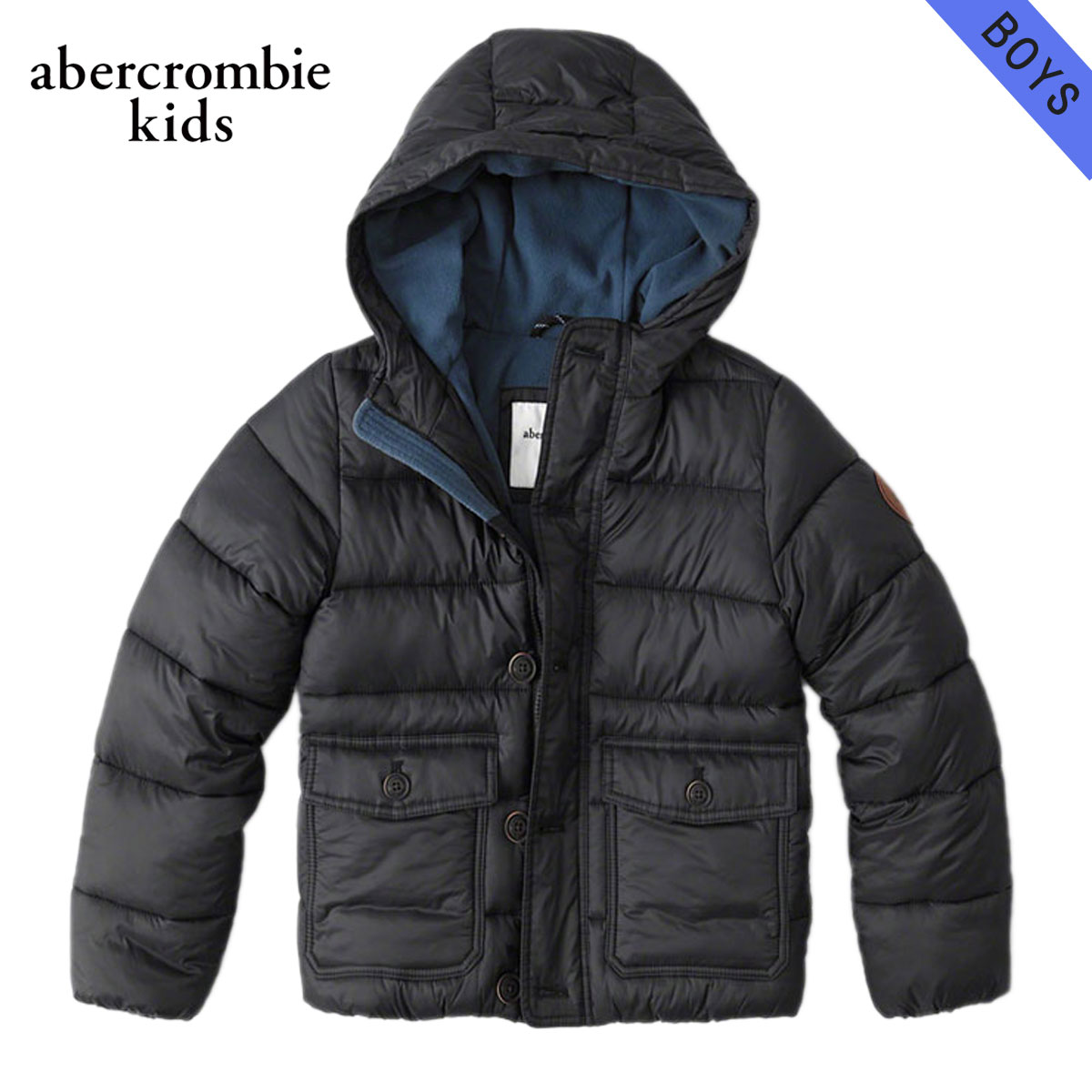 【尖んがり10倍 6/4 20:00～6/11 1:59】 アバクロキッズ アウター ボーイズ ちびっ子服 定め事品 AbercrombieKids 上衣 hooded puffer jacket 232-716-0203-091 D00S20 父の日 差し上げ物 ラッピング