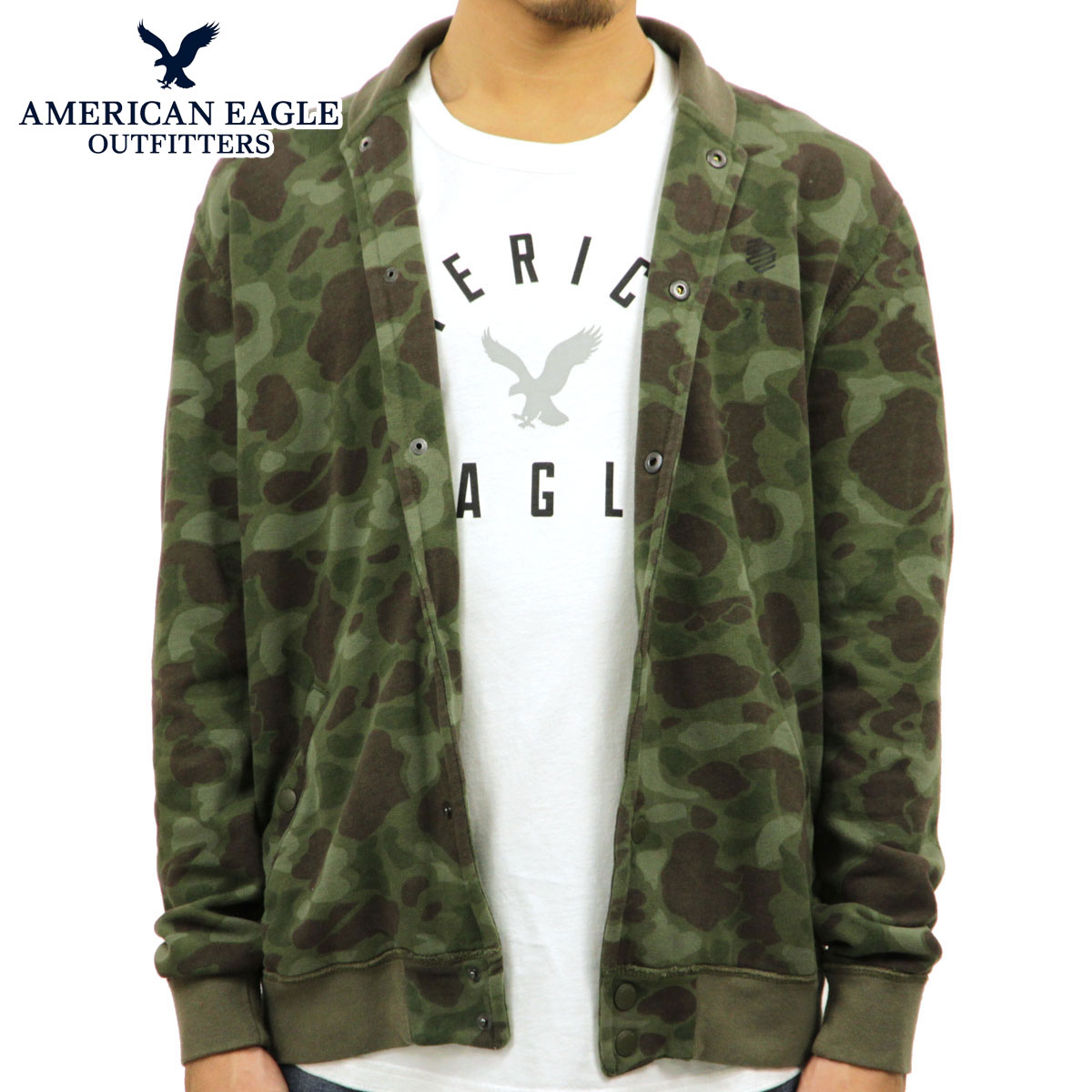【ポイント10倍 7/19 20:00~7/26 1:59】 アメリカンイーグル スウェット メンズ 正規品 AMERICAN EAGLE アウター トレーナー ジャケット AE CAMO FLEECE JACKET 0195-9879-329|ブランド品セレクトショップ MIXON