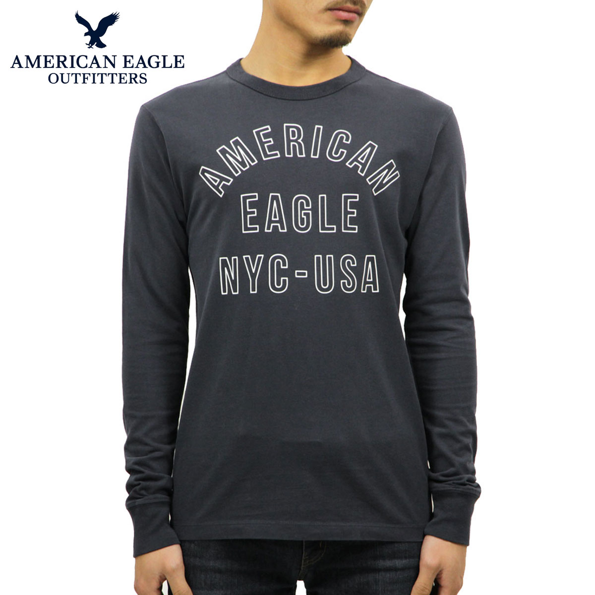 20%OFFクーポンセール 【利用期間 4/4 20:00～4/10 1:59】 アメリカンイーグル ロンT メンズ 正規品 AMERICAN EAGLE 長袖Tシャツ AE Long Sleeve Graphic Tee 1182-4072-405