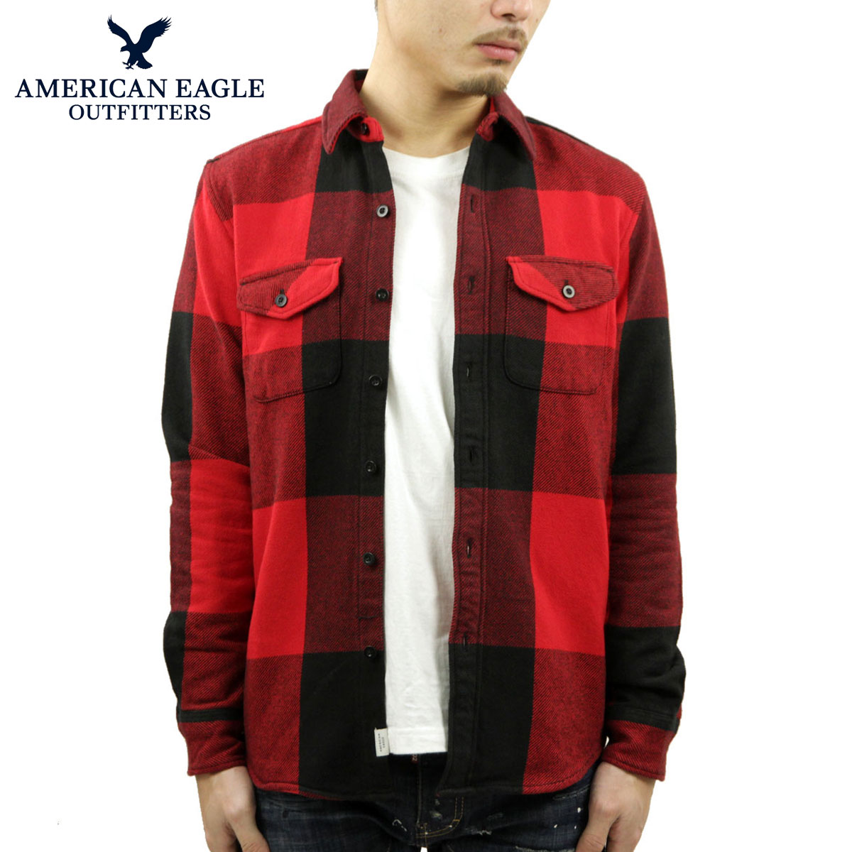 【ポイント10倍 4/4 20:00～4/10 1:59】 アメリカンイーグル シャツ メンズ 正規品 AMERICAN EAGLE 長袖シャツ ネルシャツ AE Seriously Soft Flannel Shirt 2151-5014-600