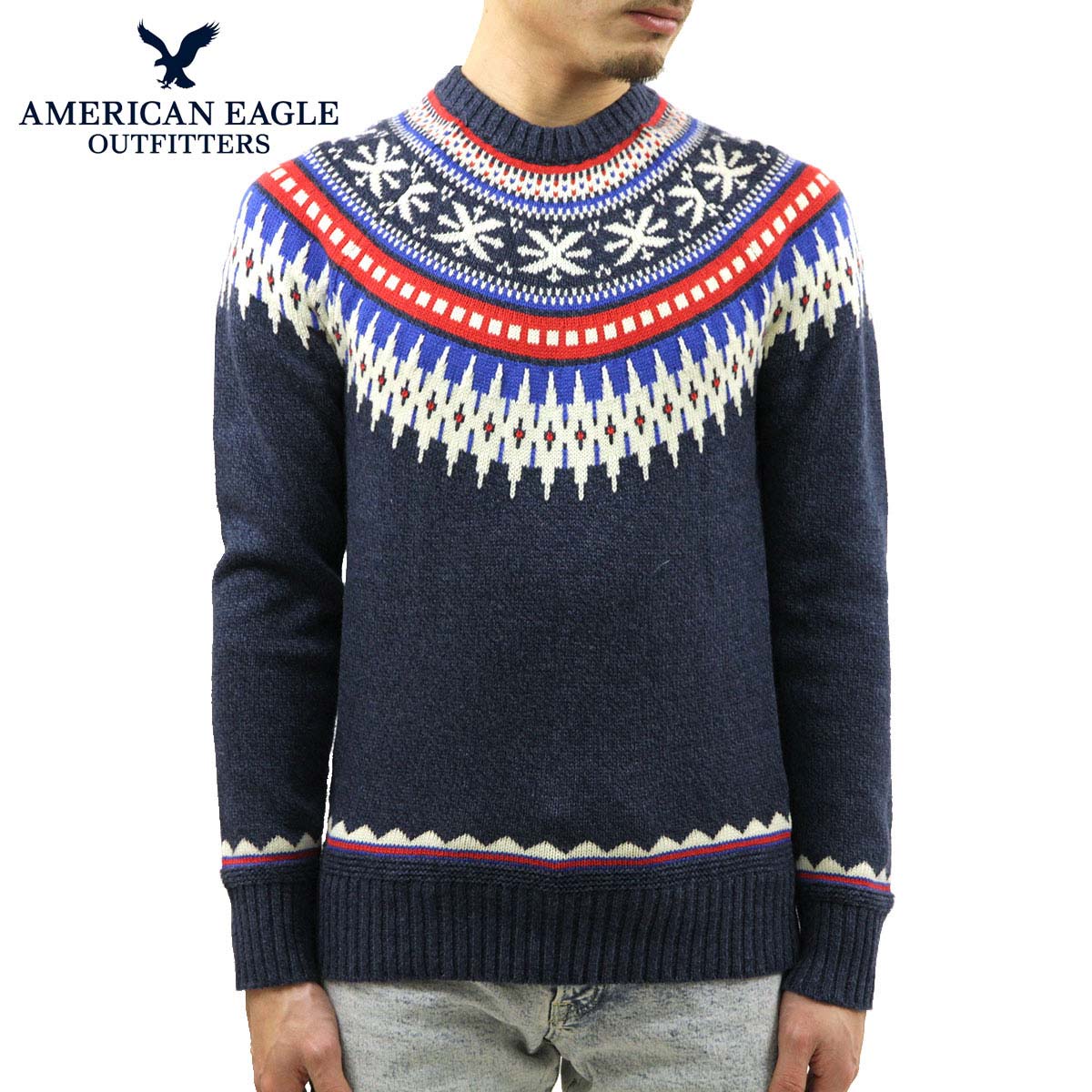 アメリカン鷲 スウェーター メンズ 置き目品 AMERICAN EAGLE クルーネックセーター AE Knit Crew Neck Sweater 1142-1465-410 父の日 差し上げ物 ラッピング