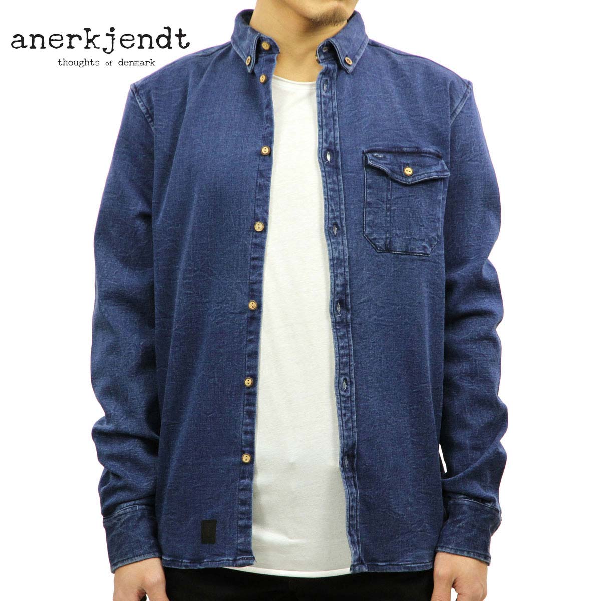 アナケット ANERKJENDT 正規販売店 正規品 メンズ 長袖シャツ FREDDI SHIRT 9515009 Dark Blue Den