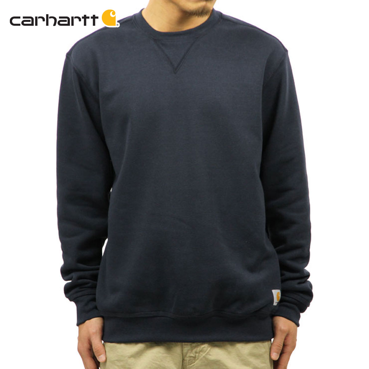 【尖んがり10倍 6/4 20:00～6/11 1:59】 鉄道車両ハート形 汗水 メンズ 定まり品 CARHARTT 調教師 LOOSE FIT MIDWEIGHT 10.5薬局衡オンス CREWNECK SWEATSHIRT K124 472 NEW NAVY 父の日 差し上げ物 ラッピング