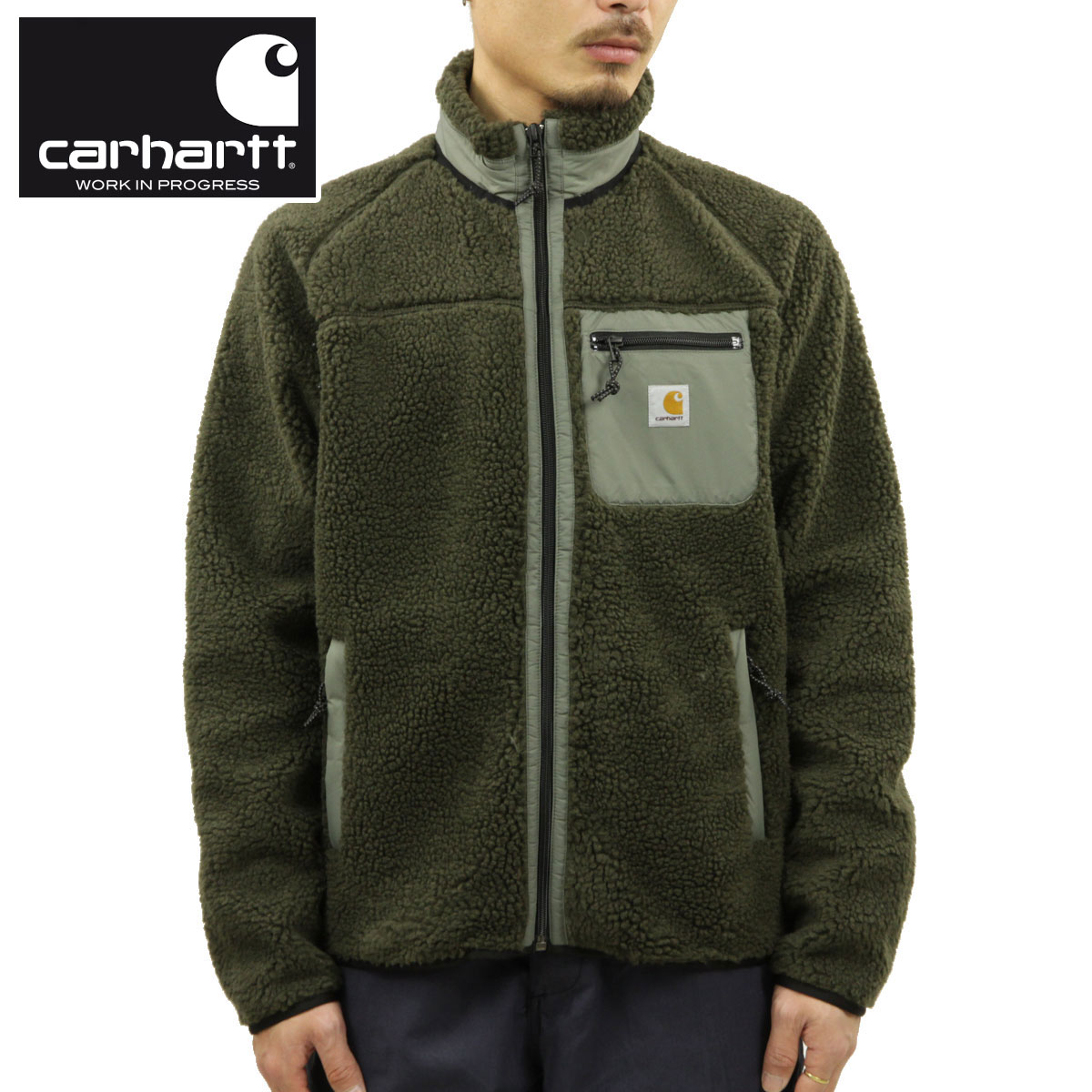 10%OFFセール 【販売期間 4/4 20:00～4/10 1:59】 カーハート ボアジャケット メンズ 正規品 CARHARTT WIP フリースジャケット アウター PRENTIS LINER FLEECE JACKET CYPRESS / THYME I030583 0GG
