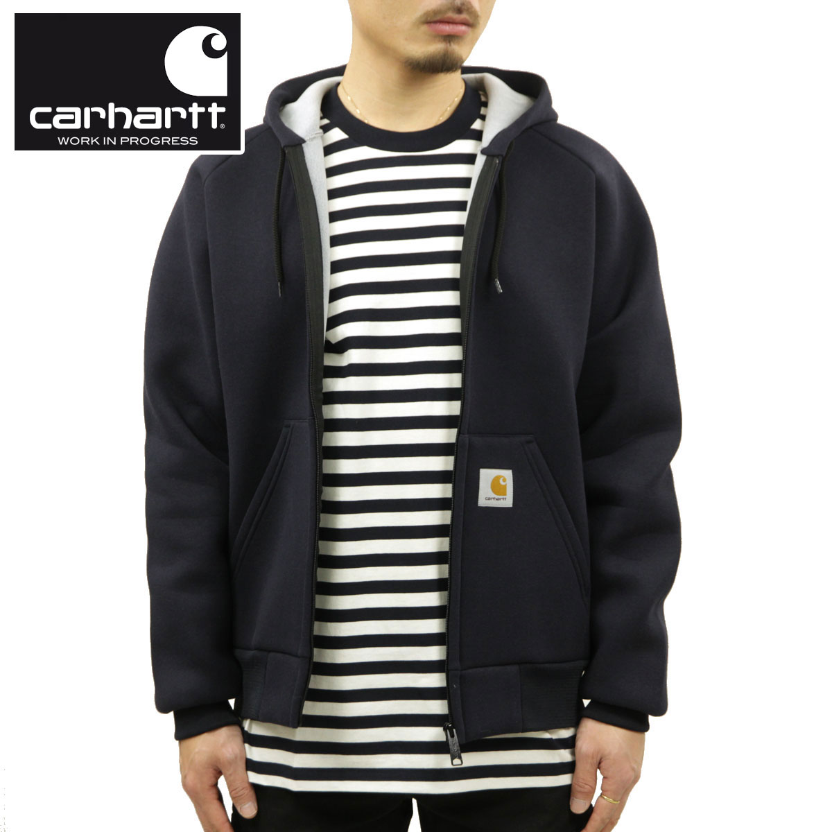 3323　Carhartt カーハート　パーカー　フーディ　ロゴ　黒 Carhartt 並行輸入品 WIP カーハート HOODED CHASE SWEAT
