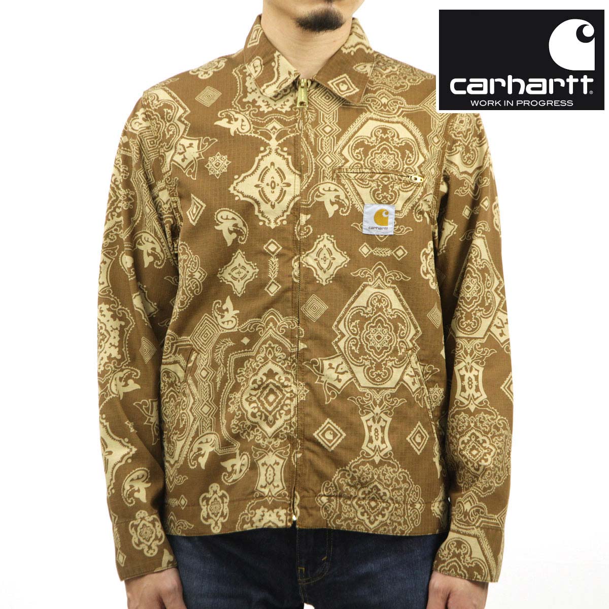 カーハート メンズ ジャケット 正規品 CARHARTT WORK IN PROGRESS ペイズリー柄 デトロイトジャケット DETROIT JACKET VERSE PRINT I030763 BR
