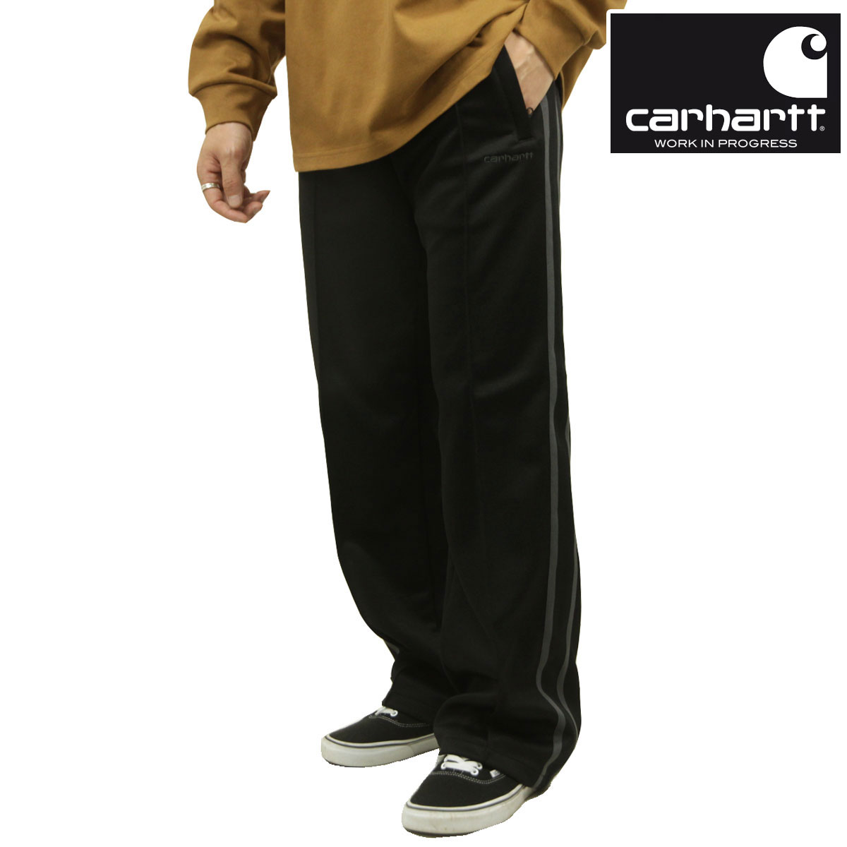 カーハート メンズ スウェットパンツ 正規品 CARHARTT WIP ボトムス ジャージ ロングパンツ BOLAN SWEAT PANT BLACK / GRAPHITE I033927 2F1XX
