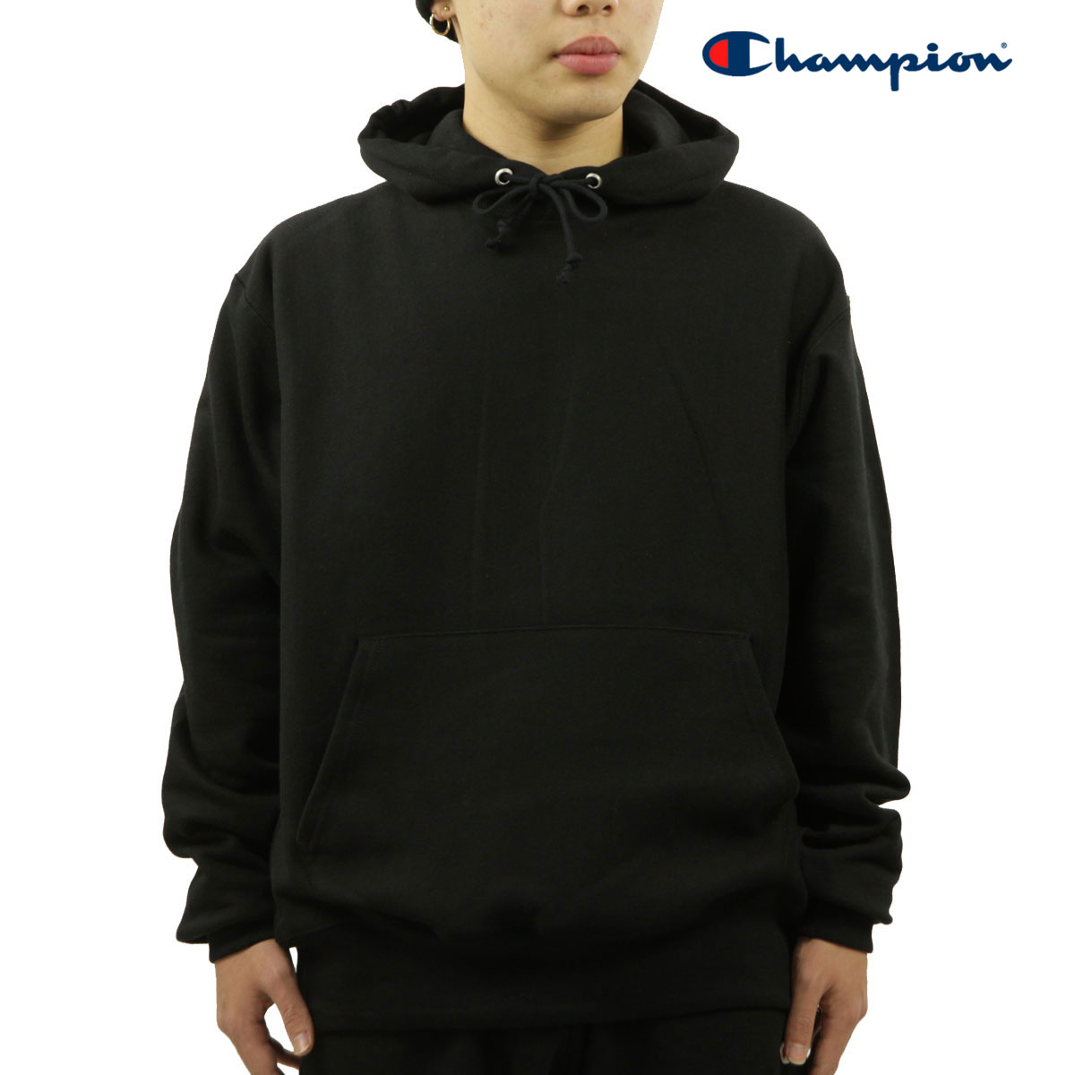チャンピオン パーカー メンズ 正規品 CHAMPION リバースウィーブ プルオーバーパーカー REVERSE WEAVE HEAVYWEIGHT 12oz PULLOVER HOODIE SWEAT SHIRT S1051 BLACK