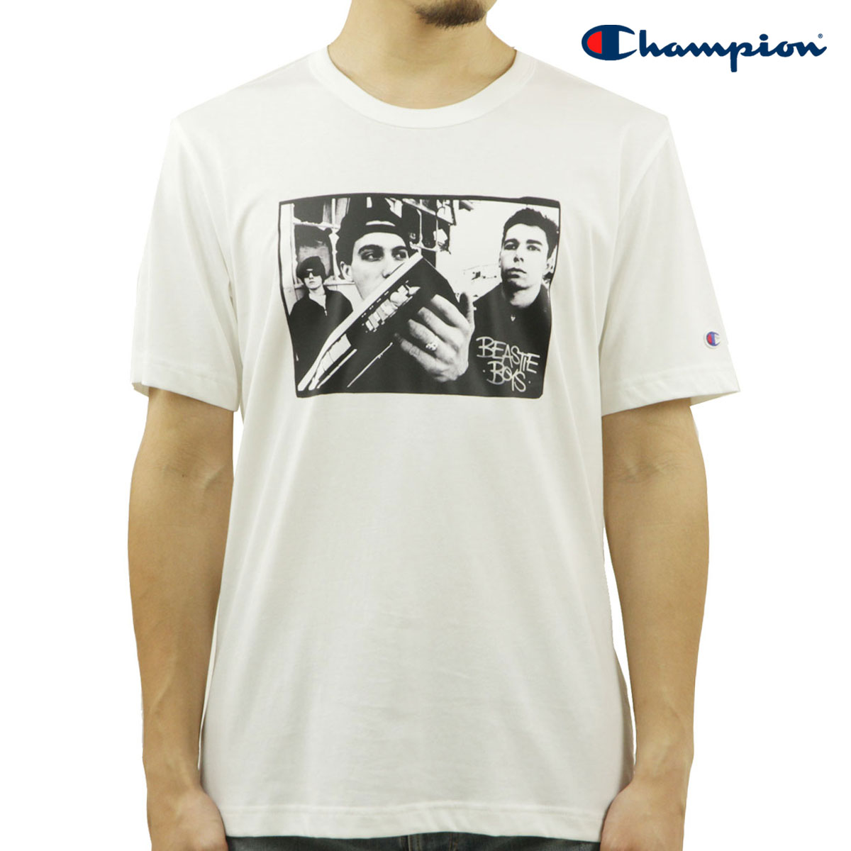 チャンピオン メンズ 半袖Tシャツ 正規品 CHAMPION ビースティ・ボーイズ バンドTシャツ CHAMPION X BEASTIE BOYS ATHLETIC JERSEY COMBED \