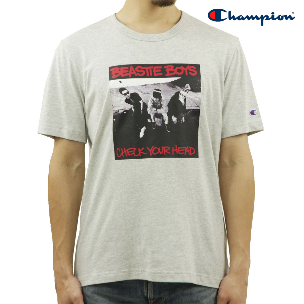 チャンピオン メンズ 半袖Tシャツ 正規品 CHAMPION ビースティ・ボーイズ バンドTシャツ CHAMPION X BEASTIE BOYS ATHLETIC JERSEY COMBED \